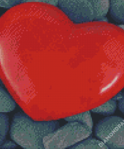 Red Stone Heart Diamond Paintings