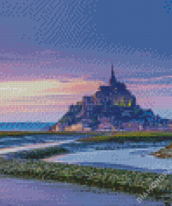 Sunset At Mont Saint Michel Diamond Paintings