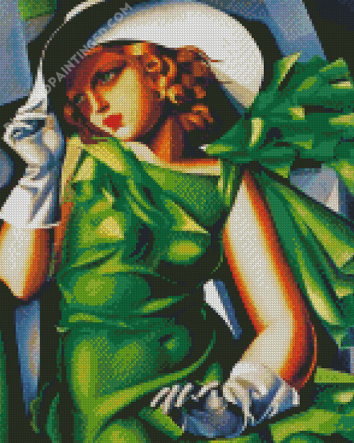 Young Lady With Gloves Lempicka Diamond Paintings