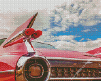 Pink Cadillac Classic Car Diamond Paintings