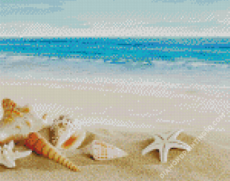 Sand Seashells Seascape Diamond Paintings