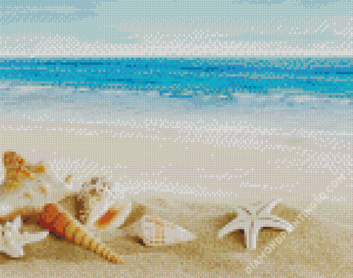 Sand Seashells Seascape Diamond Paintings