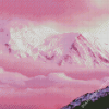 Snowy Mountains Pink Landscape Diamond Paintings