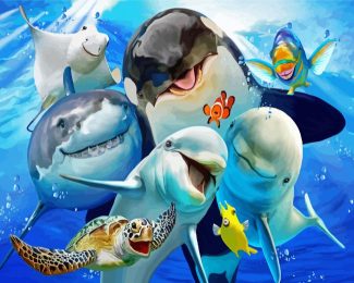 Animal Fish Selfie Diamond Paintings