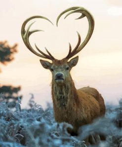 Beautiful Deer Heart Diamond Paintings