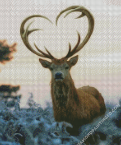 Beautiful Deer Heart Diamond Paintings