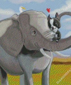 Elephant And Dog Art Diamond Paintings
