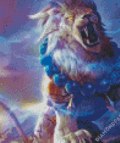 Fantasy Lion Roaring Diamond Paintings