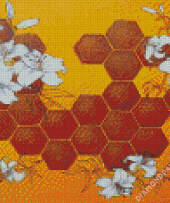 Flowers Honeycomb Diamond Paintings