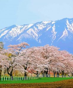 Japan Cherry Blossom Garden Landscape Diamond Paintings