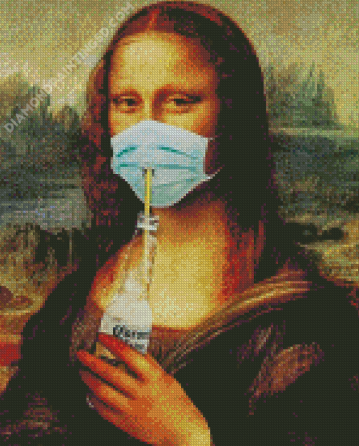 Monalisa With Mask Diamond Paintings