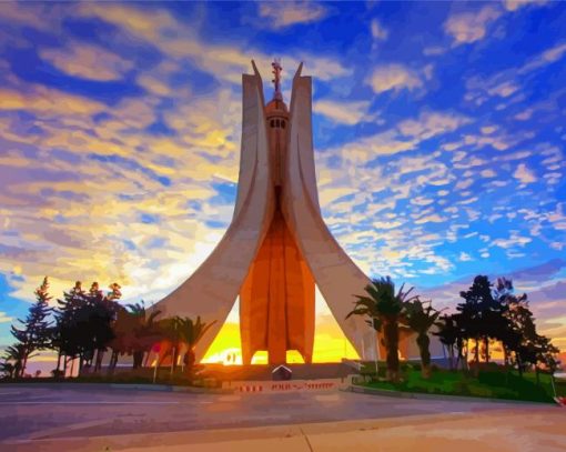 Monument Of The Martyr Algeria At Sunset Diamond Paintings