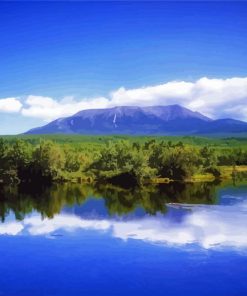 Mount Katahdin With Blue Lake And Sky Diamond Paintings