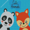 Panda And Fox Art Diamond Paintings