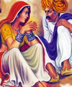 Rajasthani Girl And Man Diamond Paintings