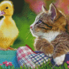 Aesthetic Duck And Cat Diamond Paintings