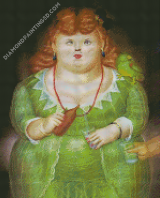 Big Woman In Green Dress Diamond Paintings