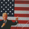 Bill Clinton And USA Flag Diamond Paintings