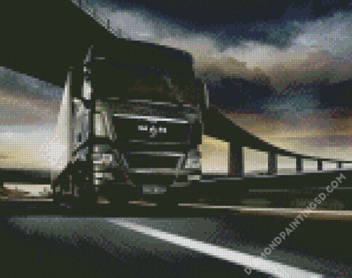 Grey Man Truck On Road Diamond Paintings