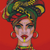 Beautiful Lady With African Headeddress Diamond Paintings