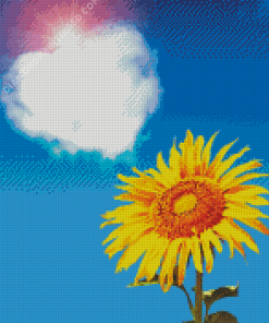 Yellow Sunflower And Heart Cloud Diamond Paintings