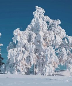 White Tree Winter Landscape Diamond Paintings