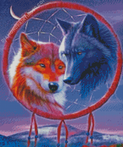 Wolf Dream Catcher Diamond Paintings