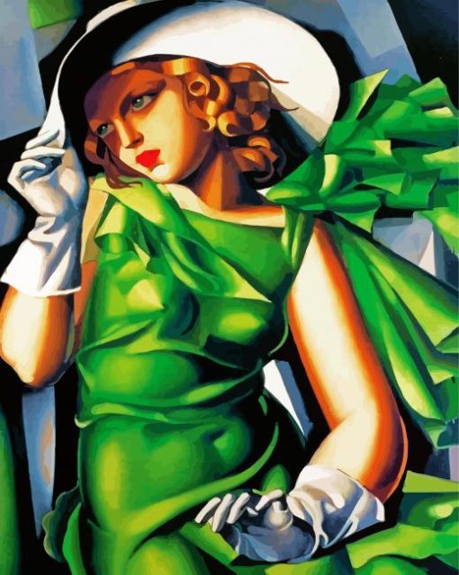 Young Lady With Gloves Lempicka Diamond Paintings