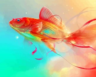 Aesthetic Gold Fish Art Diamond Paintings