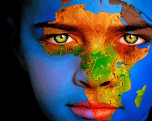 African Faces Map Diamond Paintings