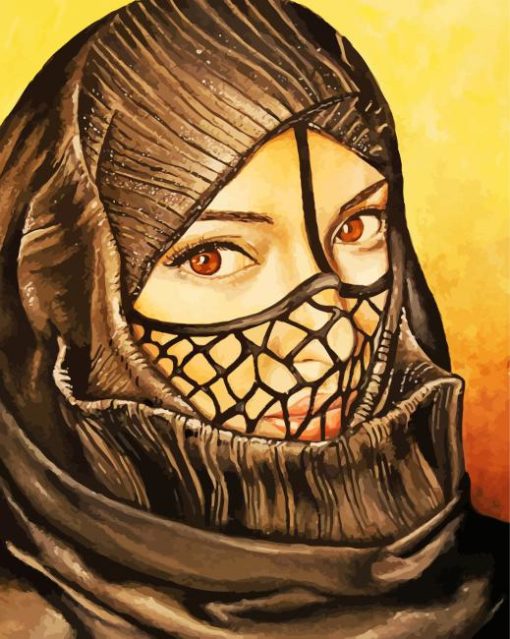 Arabe Lady With Black Veil Diamond Paintings