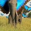 Blue Butterflies Elephant Diamond Paintings