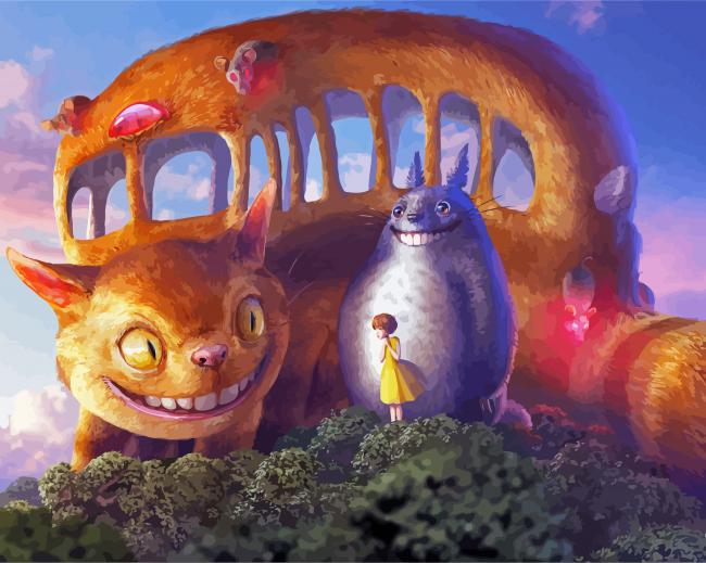 Cat Bus Totoro Characters Diamond Paintings