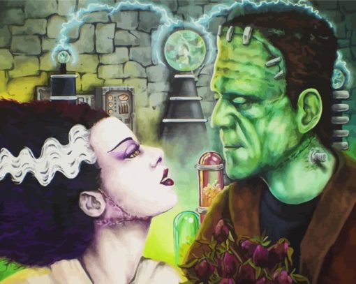 Cool Frankenstein And The Bride Diamond Paintings