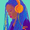 Cool Afro Girl With Headphones Diamond Paintings