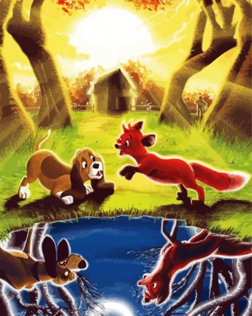 Cute Fox And The Hound Diamond Paintings