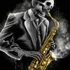 Death Song Saxophone Player Diamond Paintings