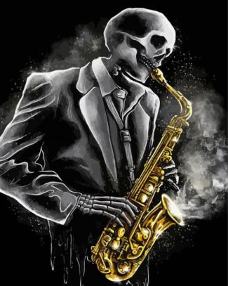 Death Song Saxophone Player Diamond Paintings