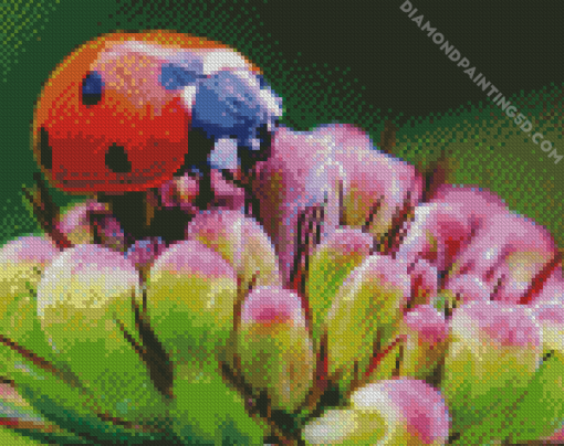 Ladybeetle On Flower Diamond Paintings