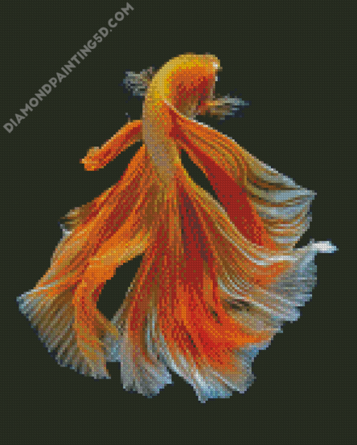 Orange Elegant Fish Diamond Paintings