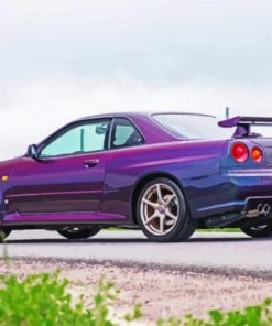 Purple Nissan Skyline Car Diamond Paintings