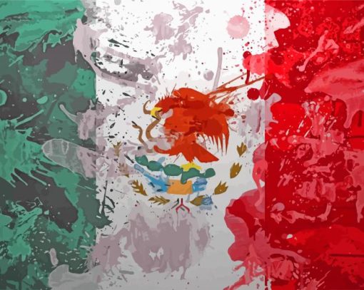 Splatter Mexican Flag Art Diamond Paintings