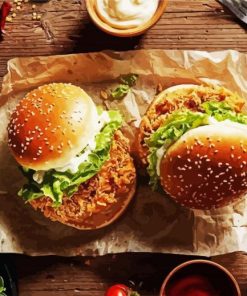 Tasty Burgers Diamond Paintings
