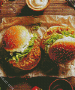 Tasty Burgers Diamond Paintings