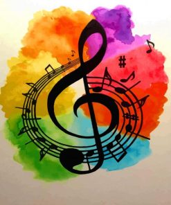 Watercolor Musical Notes Diamond Paintings