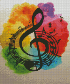 Watercolor Musical Notes Diamond Paintings
