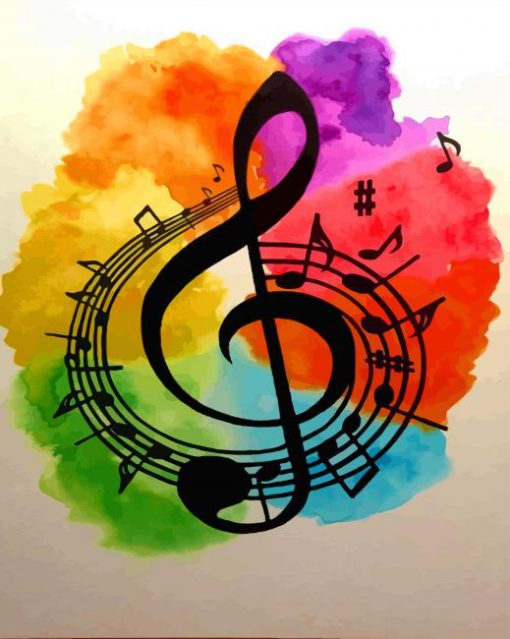 Watercolor Musical Notes Diamond Paintings