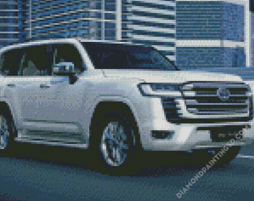 White Toyota Landcruiser Diamond Paintings