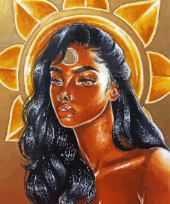 Black Goddess Of The Sun Diamond Paintings