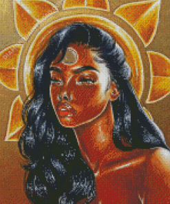 Black Goddess Of The Sun Diamond Paintings